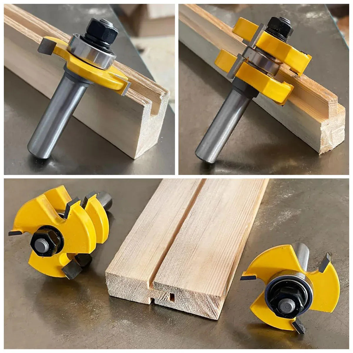2pcs Tenon Milling Cutter Set Three Tooth T Slot Splice Square Tooth Router Bit V528-WOOD-CUTTER-12B-14-845661