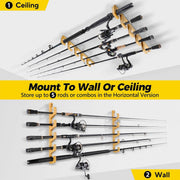 1Pair Bamboo Fishing Rod Holder Wall Mounted Wooden Storage Rack Stand Organizer V528-WOOD-FISHING-ROD-1PAIR-508635