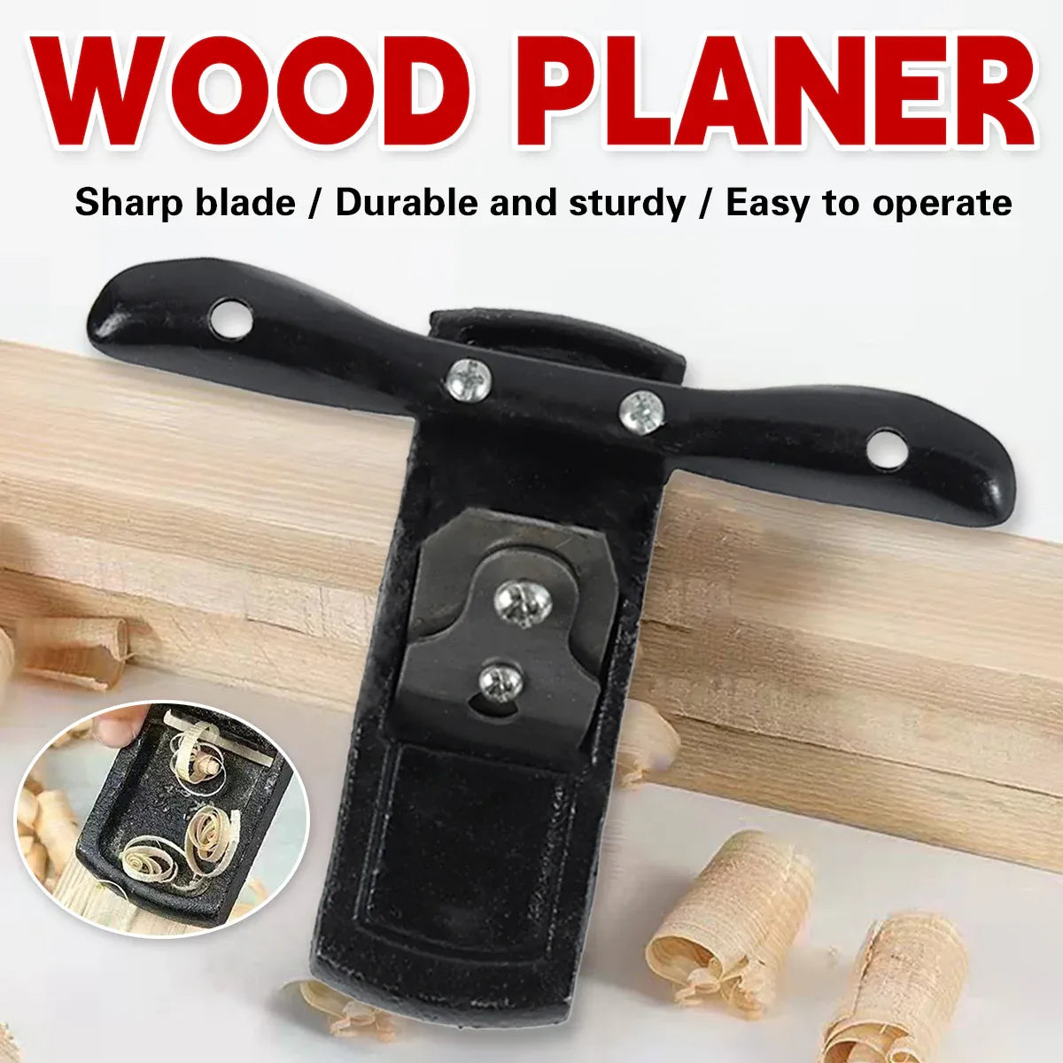 Mini Handheld Cast Iron Woodworking Planer Manual Flat Trimming Smoothing Tool V528-WOOD-PLANE-BLACK-734494