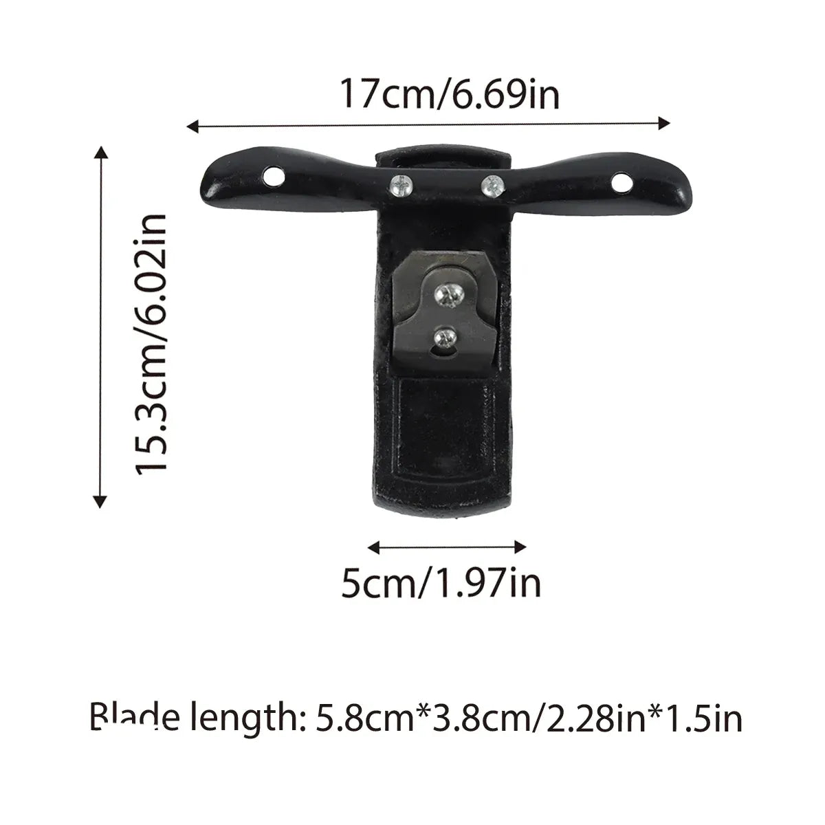 Mini Handheld Cast Iron Woodworking Planer Manual Flat Trimming Smoothing Tool V528-WOOD-PLANE-BLACK-734494