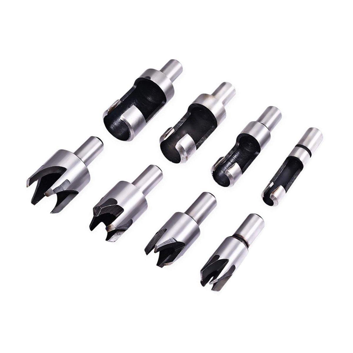 8 PCS Wood Plug Hole Cutter Dowel Maker Cutting Tools Shank Drill Bits With Box V528-WOODEN-PERFORATION-8PCS-844645