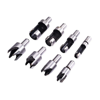 8 PCS Wood Plug Hole Cutter Dowel Maker Cutting Tools Shank Drill Bits With Box V528-WOODEN-PERFORATION-8PCS-844645