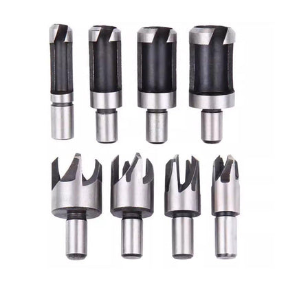 8 PCS Wood Plug Hole Cutter Dowel Maker Cutting Tools Shank Drill Bits With Box V528-WOODEN-PERFORATION-8PCS-844645