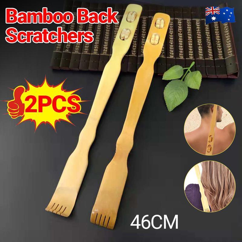 Long Handle Bamboo Back Scratcher Stick for Itch Relief and Easy Reach 46cm 2PCS V528-WOODENBAMBOO-916238