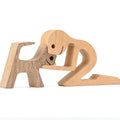 Handmade Wooden Statue Sitting Family and Dog Craft Home Decor - B05 V528-WOODENDECORATIONS-BOY-CAT-295668