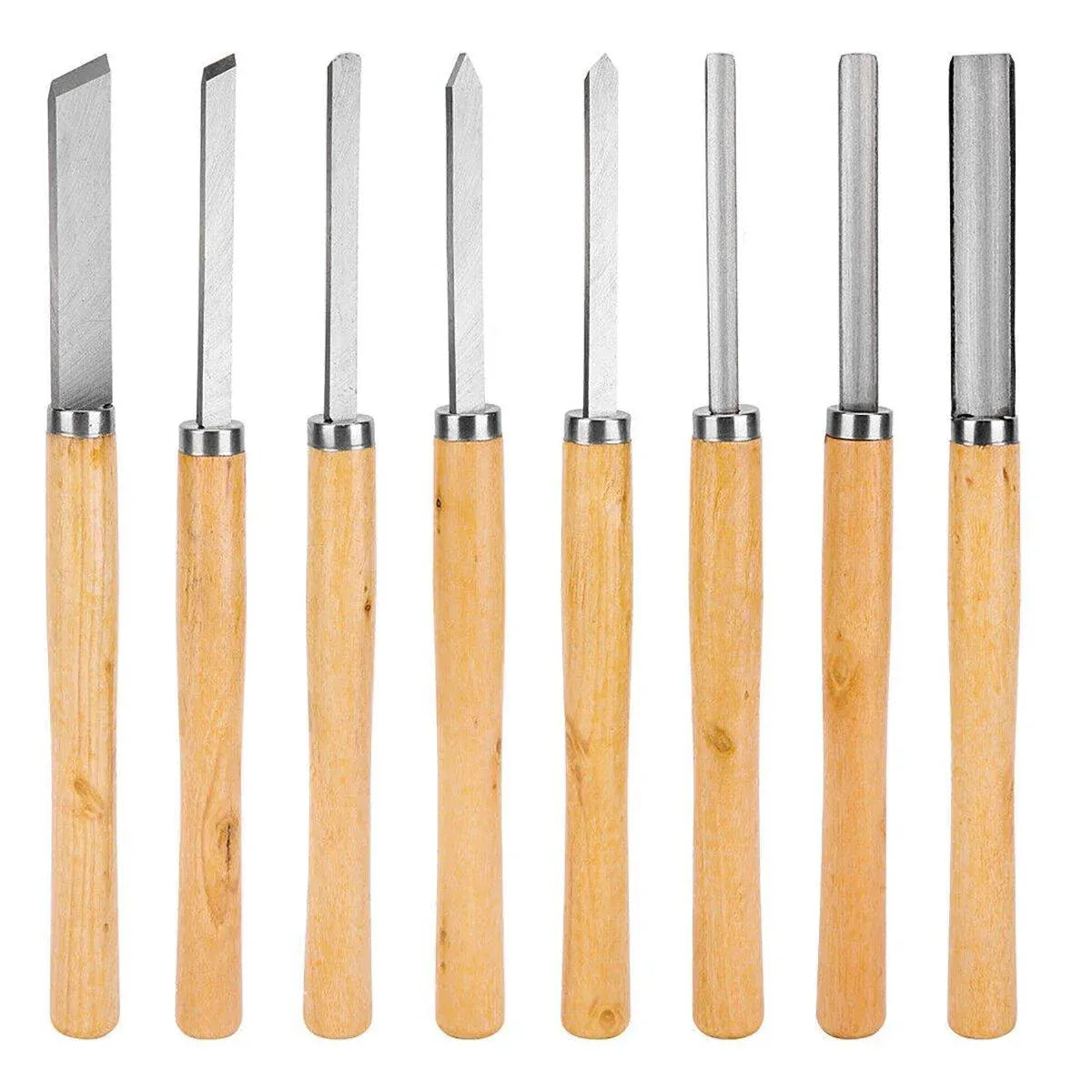8X Heavy Duty HSS Wood Lathe Chisel Set Turning Wood Tools Carving GougeDurable V528-WOODTURNINGTOOL8PCS-816760