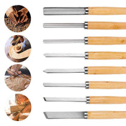 8X Heavy Duty HSS Wood Lathe Chisel Set Turning Wood Tools Carving GougeDurable V528-WOODTURNINGTOOL8PCS-816760