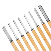 8X Heavy Duty HSS Wood Lathe Chisel Set Turning Wood Tools Carving GougeDurable V528-WOODTURNINGTOOL8PCS-816760