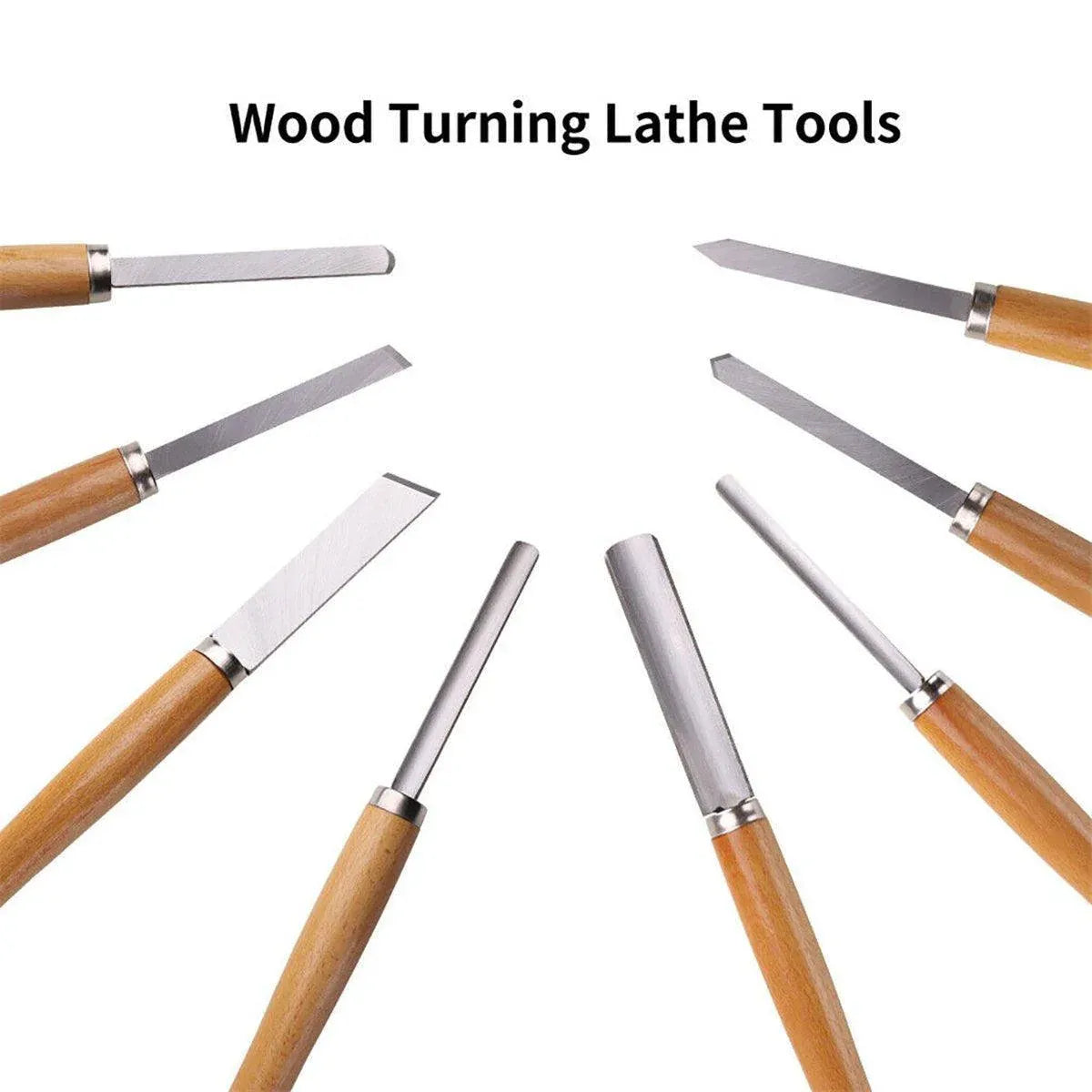 8X Heavy Duty HSS Wood Lathe Chisel Set Turning Wood Tools Carving GougeDurable V528-WOODTURNINGTOOL8PCS-816760