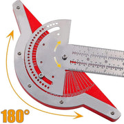 Woodworking Edge Ruler Protractor Angle Measuring Tool Carpenter - 10 inch V528-WOODWORKERS-RULE-10INCHES-358892