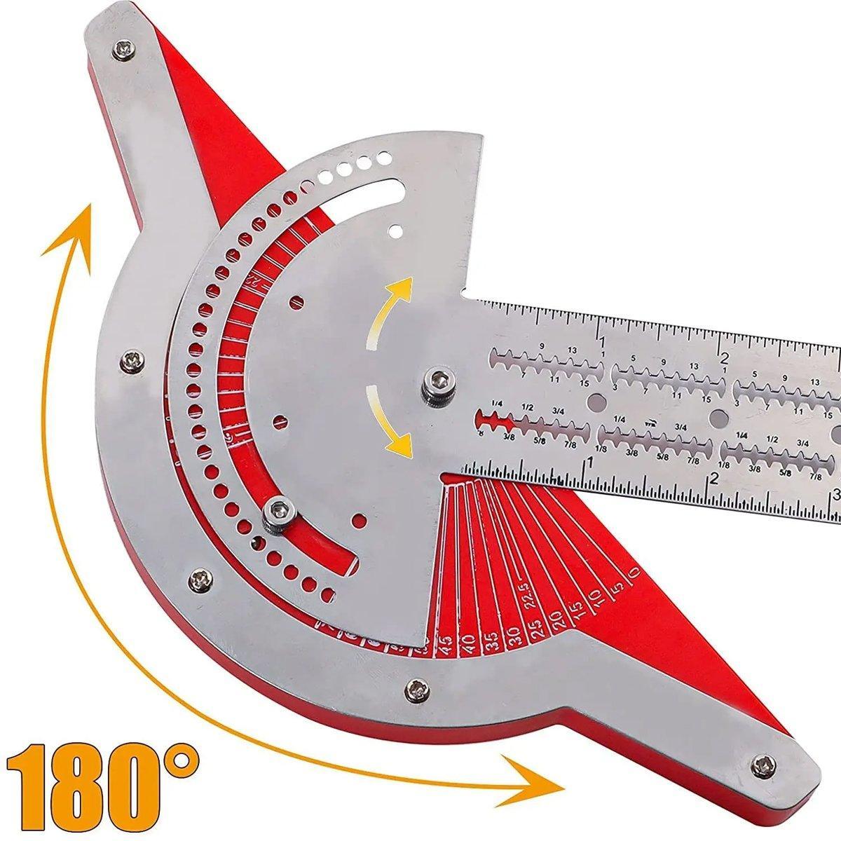 Woodworking Edge Ruler Protractor Angle Measuring Tool Carpenter - 10 inch V528-WOODWORKERS-RULE-10INCHES-358892