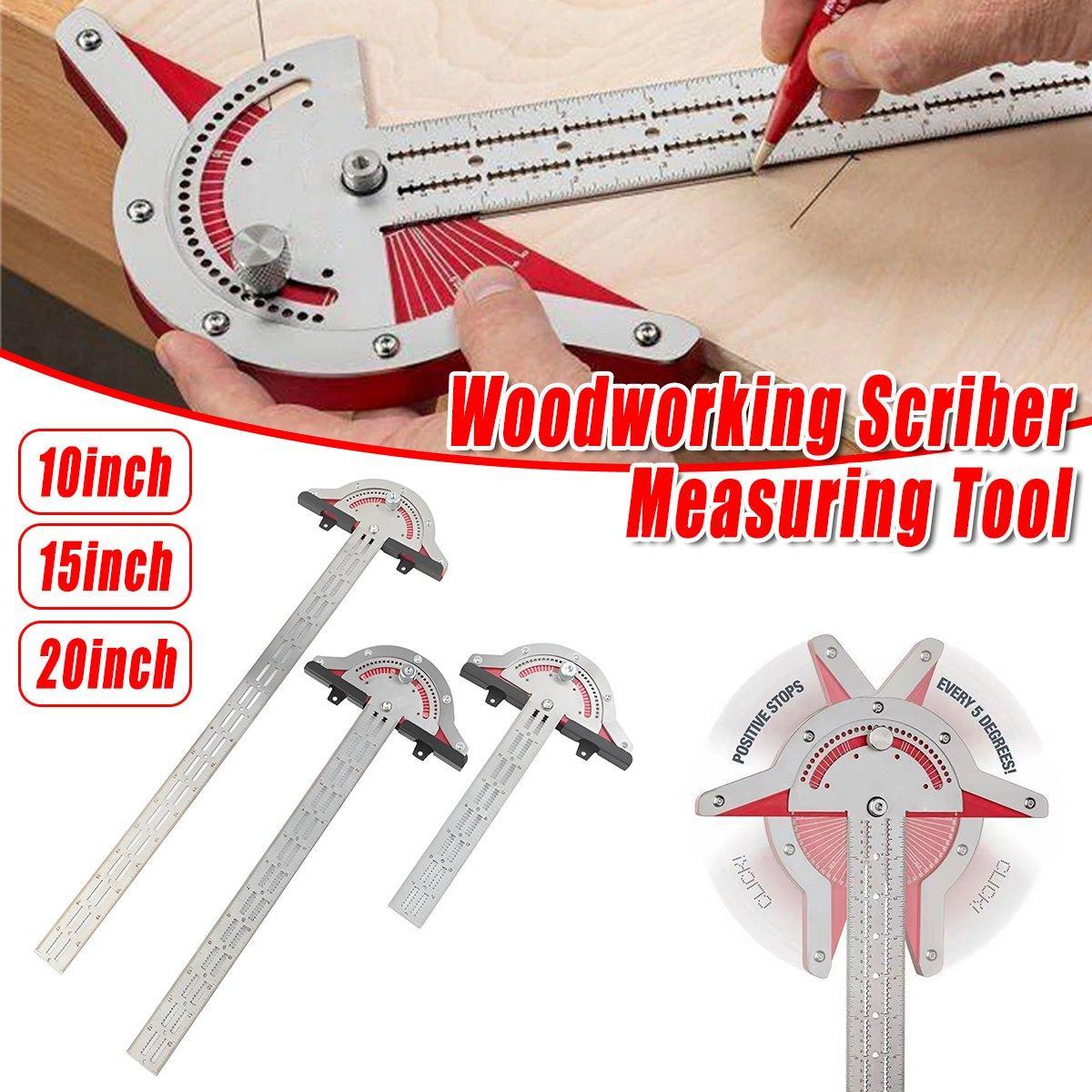 Woodworking Edge Ruler Protractor Angle Measuring Tool Carpenter - 15 inch V528-WOODWORKERS-RULE-15INCHES-265784