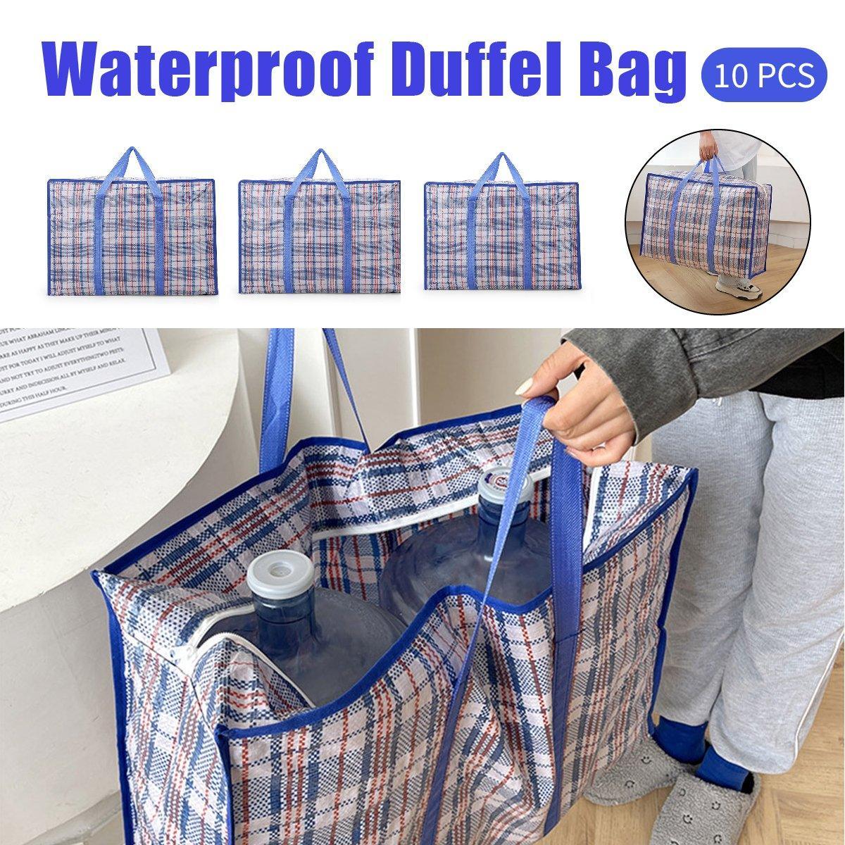 10PCS Large Waterproof Moving Packing Bags Woven Storage Luggage Quilt Bags - Medium V528-WOVEN-BAG-10PCS-M-373173