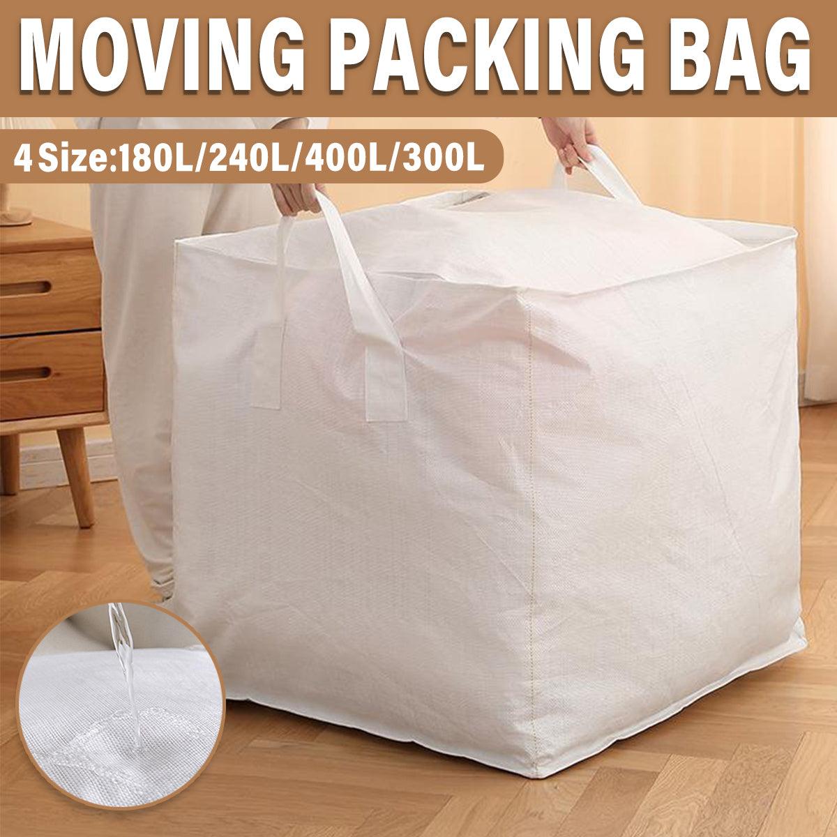 Large Capacity Moving Bag Packing Quilt Storage Luggage Clothing Organizer Tote - 400L V528-WOVEN-BAG-WHITE-400L-609450