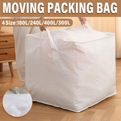 Large Capacity Moving Bag Packing Quilt Storage Luggage Clothing Organizer Tote - 400L V528-WOVEN-BAG-WHITE-400L-609450