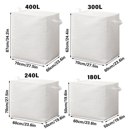 Large Capacity Moving Bag Packing Quilt Storage Luggage Clothing Organizer Tote - 400L V528-WOVEN-BAG-WHITE-400L-609450