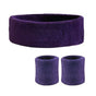 Wristbands Headband Sweatbands Sweat Band For Sport Tennis Badminton Yoga Cotton - Purple V528-WRISTBANDS-HEADBAND-PURPLE-265748