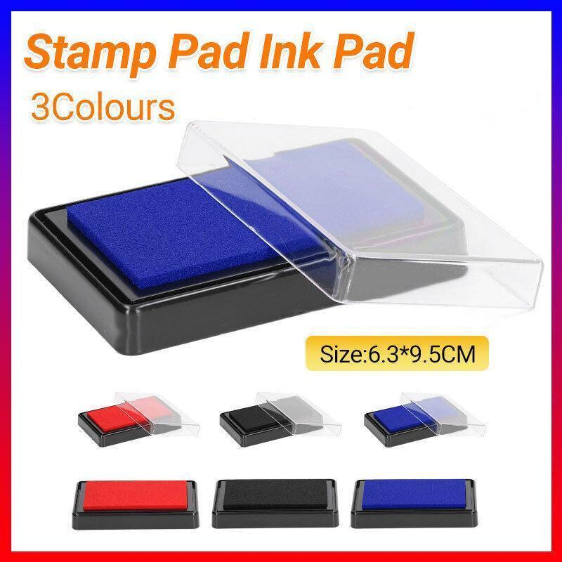 Stamp Ink Pad Rectangular 63x95mm for Rubber Stamps Office Fingerprint Stamping - Blue V528-WZ-130BSTAMP-BLUE-554780