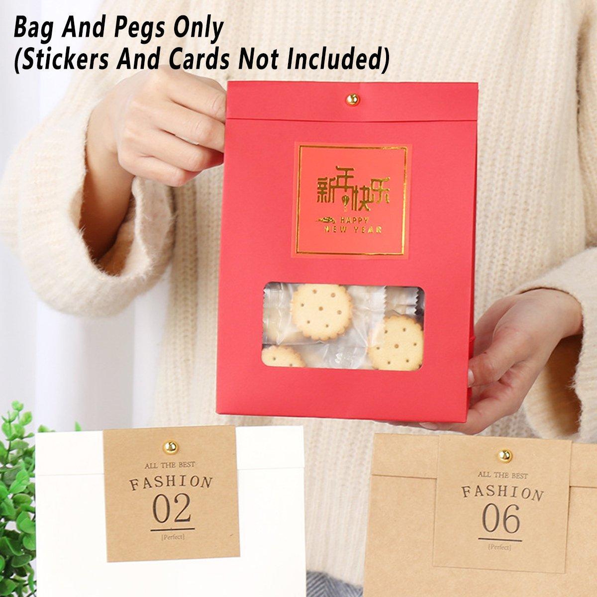 10PCS Snowflake Kraft Paper Candy Bag with Window Biscuit Self Standing Food Bag - White V528-XHS10X-WHITE-635157