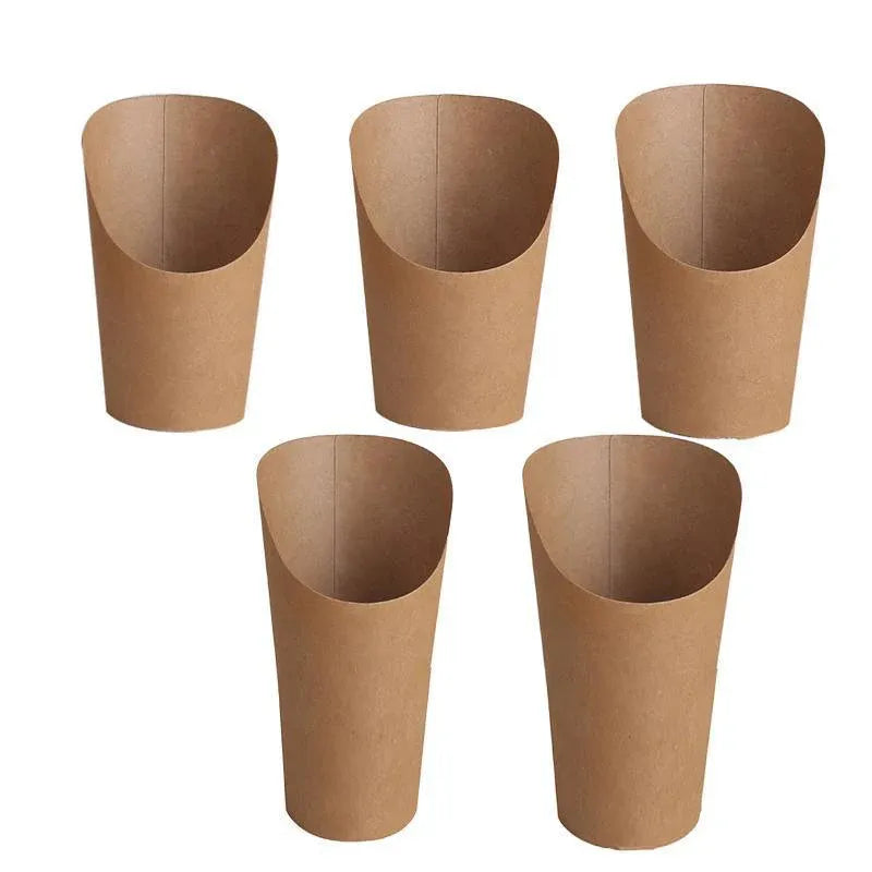 French Fries Holder Kraft Paper Cups Holder Disposable Paper Cups - 14OZ V528-XJ00023-14-250PCS-79574