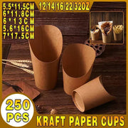 French Fries Holder Kraft Paper Cups Holder Disposable Paper Cups - 12OZ V528-XJ00024-12-250PCS-88362