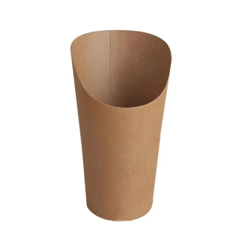 French Fries Holder Kraft Paper Cups Holder Disposable Paper Cups - 32OZ V528-XJ00027-32-250PCS-13034