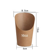 French Fries Holder Kraft Paper Cups Holder Disposable Paper Cups - 32OZ V528-XJ00027-32-250PCS-13034