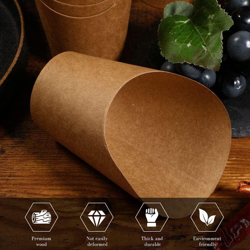 French Fries Holder Kraft Paper Cups Holder Disposable Paper Cups - 32OZ V528-XJ00027-32-250PCS-13034