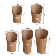 French Fries Holder Kraft Paper Cups Holder Disposable Paper Cups - 32OZ V528-XJ00027-32-250PCS-13034