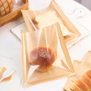 500PCS Transparent Food Greaseproof Bag Sandwich Donut Bread Packaging Pouch - Cowhide 21X25CM V528-XJ00041-COWHIDE-21X25-500PCS-74505