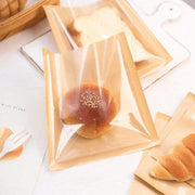 500PCS Transparent Food Greaseproof Bag Sandwich Donut Bread Packaging Pouch - Cowhide 21X25CM V528-XJ00041-COWHIDE-21X25-500PCS-74505
