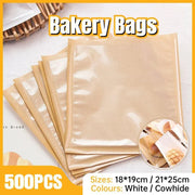 500PCS Transparent Food Greaseproof Bag Sandwich Donut Bread Packaging Pouch - Cowhide 21X25CM V528-XJ00041-COWHIDE-21X25-500PCS-74505