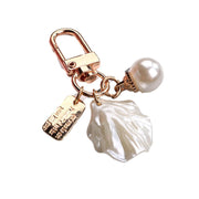 Womens Cute Key Rings Shell Heart Pearl Shape Keychain Charm Bag Hanger Pendants - A V528-XJ00096-Q294-1-49665