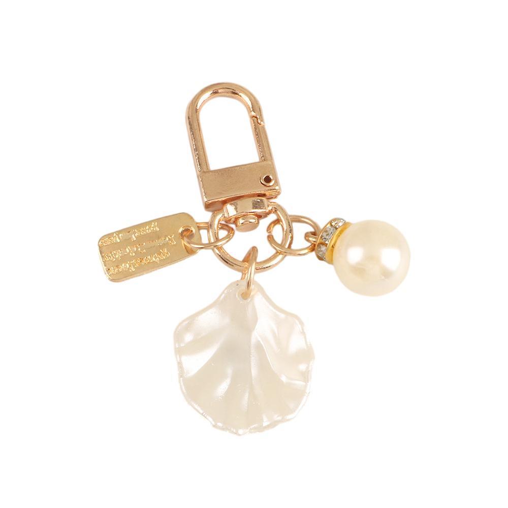 Womens Cute Key Rings Shell Heart Pearl Shape Keychain Charm Bag Hanger Pendants - B V528-XJ00097-Q294-2-36531
