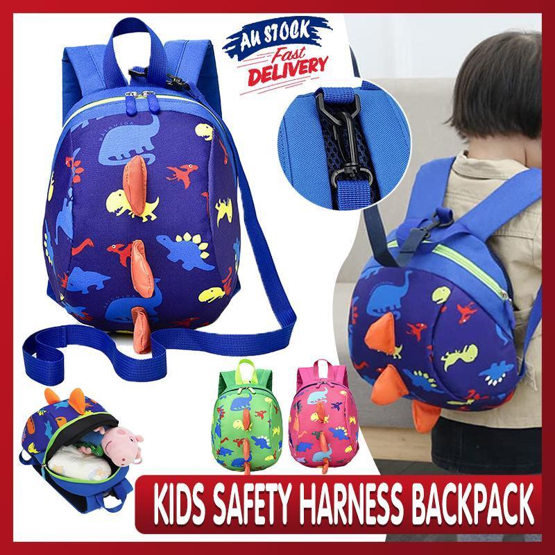 Kids Safety Harness Backpack Toddler Leash Dinosaur Bag Child Anti Lost - pink V528-XJ00375-PINK-19963