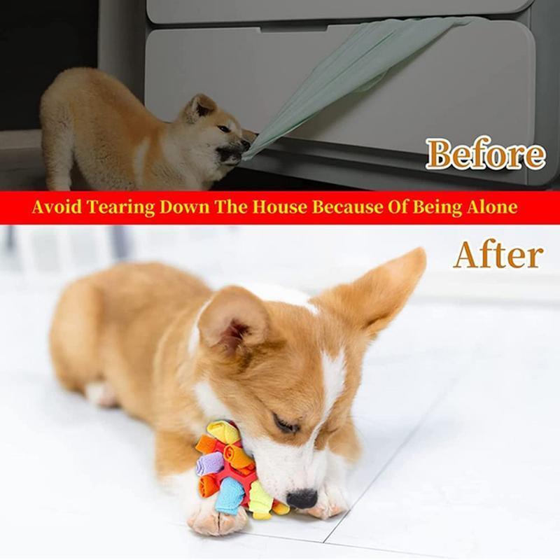 Snuffle Ball Dog Toy for Treat Dispensing and Nose Work Training Soft Washable Feeder V528-XJ00469-191148