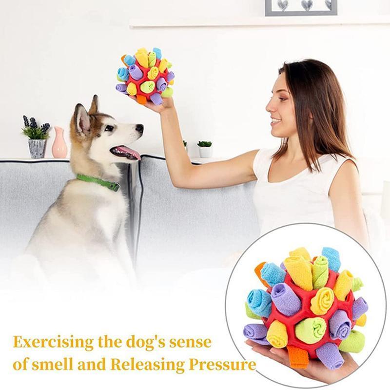 Snuffle Ball Dog Toy for Treat Dispensing and Nose Work Training Soft Washable Feeder V528-XJ00469-191148