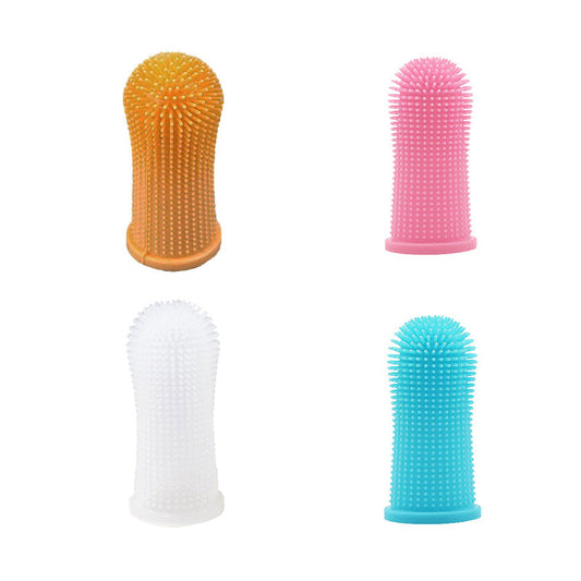Premium Oral Care Dog Cat Toothbrush Finger Toothbrush Finger Silicone - Pink V528-XJ00477-PINK-1PCS-142607