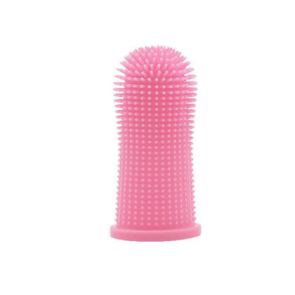 Premium Oral Care Dog Cat Toothbrush Finger Toothbrush Finger Silicone - Pink V528-XJ00477-PINK-1PCS-142607