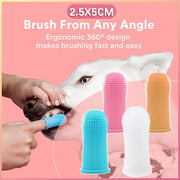 Premium Oral Care Dog Cat Toothbrush Finger Toothbrush Finger Silicone - White V528-XJ00480-WHITE-1PCS-876077