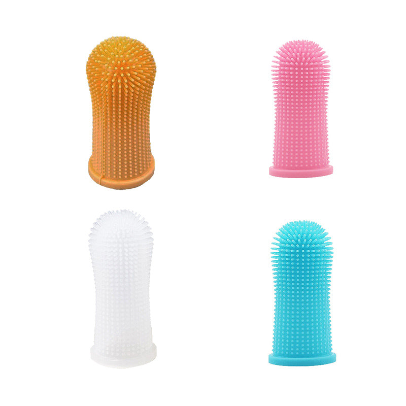 Premium Oral Care Dog Cat Toothbrush Finger Toothbrush Finger Silicone - White V528-XJ00480-WHITE-1PCS-876077