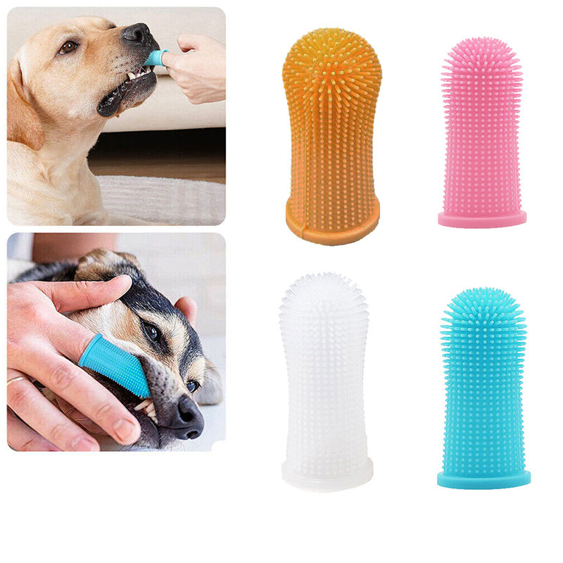 Premium Oral Care Dog Cat Toothbrush Finger Toothbrush Finger Silicone - White V528-XJ00480-WHITE-1PCS-876077