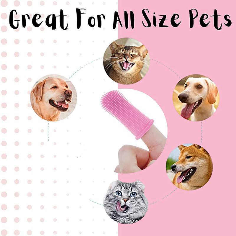 Premium Oral Care Dog Cat Toothbrush Finger Toothbrush Finger Silicone - White V528-XJ00480-WHITE-1PCS-876077