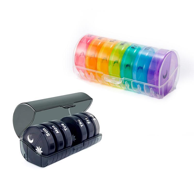 7 Day Weekly Case Dispenser Medicine Tablet Organizer Storage Container Pill Box - Colourful V528-XJ00482-COLORFULL-666319