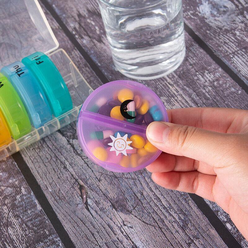 7 Day Weekly Case Dispenser Medicine Tablet Organizer Storage Container Pill Box - Colourful V528-XJ00482-COLORFULL-666319