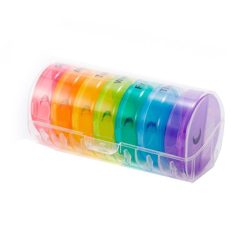 7 Day Weekly Case Dispenser Medicine Tablet Organizer Storage Container Pill Box - Colourful V528-XJ00482-COLORFULL-666319
