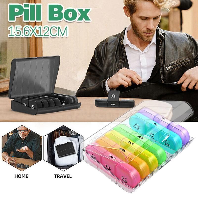 7 Day Medicine Organizer Pill Box Tablet Daily Case Weekly Dispenser Container - Colourful V528-XJ00484-COLORFUL-584193