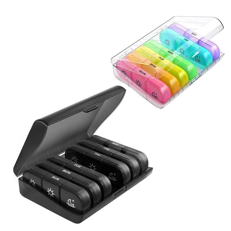 7 Day Medicine Organizer Pill Box Tablet Daily Case Weekly Dispenser Container - Colourful V528-XJ00484-COLORFUL-584193