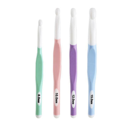 4pcs Weave Yarn Craft Tools Ergonomic Handle Non-Slip Knitting Needles Crochet Hooks V528-XJ00501-4PCS-681759