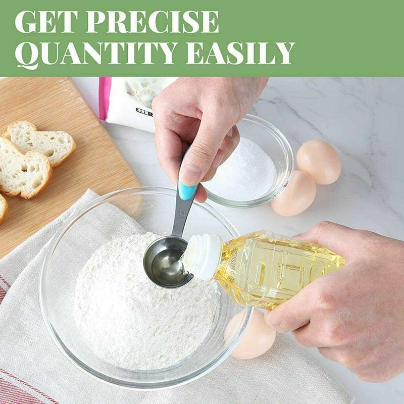 10 Piece Stainless Steel Measuring Cups and Spoons Set for Baking and Cooking V528-XJ00516-10PCS-339667